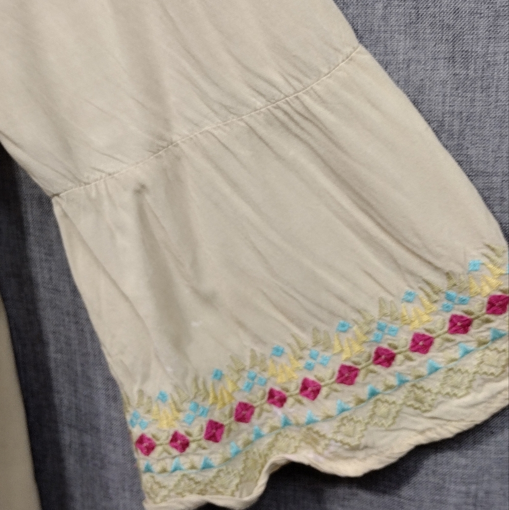 Andrew by Unit Embroidered Floral Dress Women's L Multicolor Artsy Boho Retro - Picture 3 of 9